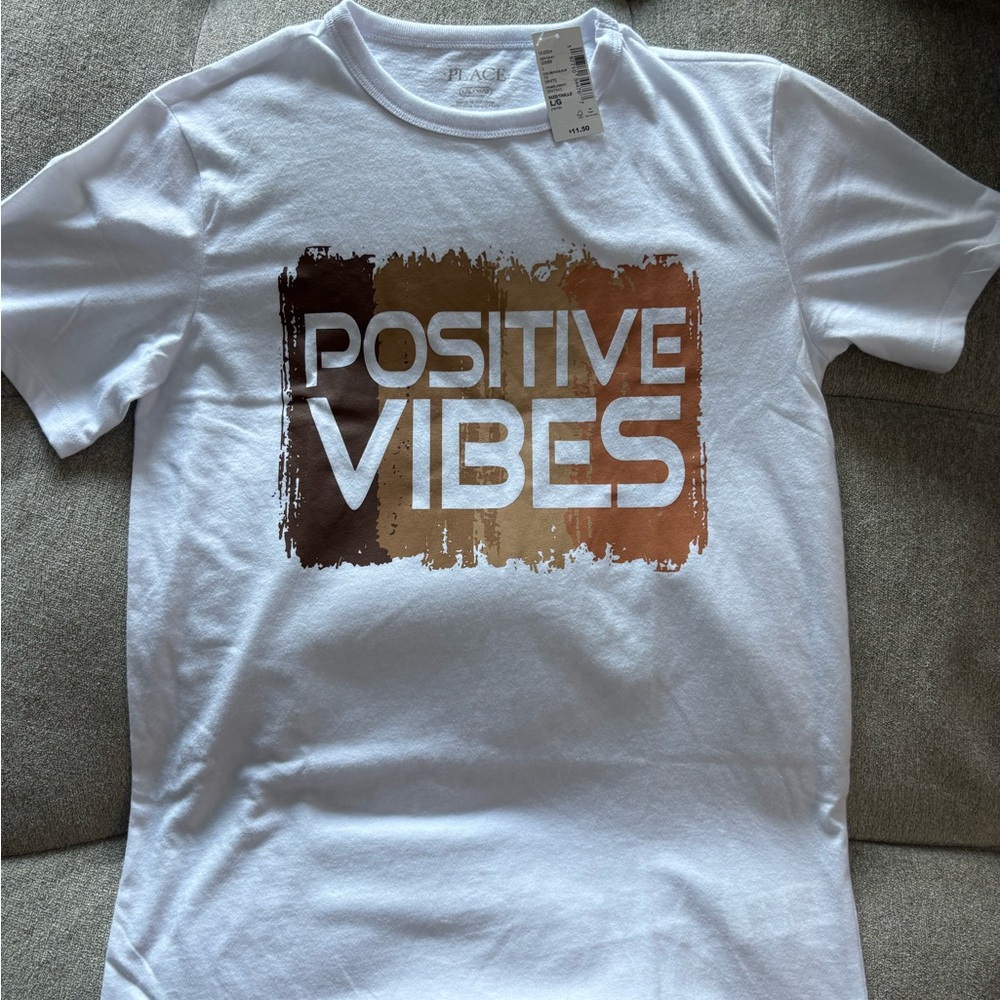 The Children's Place Positive Vibes Tee - White and Brown